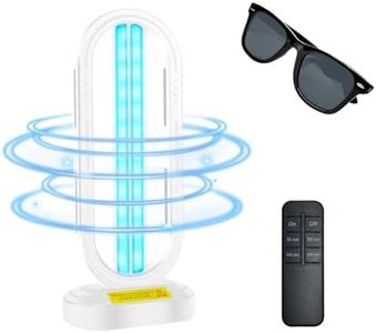 Feefir UV Light Sanitizer,4-Speed Timing and Remote Control UVC Home Disinfection Device,Portable Ultraviolet Light Sanitizer for Dust Mites,UV Lamp for Whole Room,White