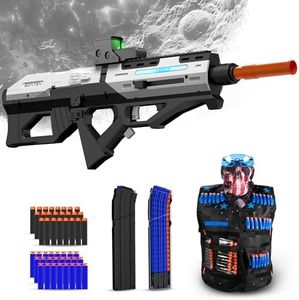 SOFITEN Electric Toy Gun Automatic Sniper Rifle with Soft Bullet,Equipped with Tactical Vest,Scope,2 Magazine and 150 Foam Darts