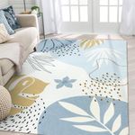 Lahome Boho Blue Area Rug for Livin