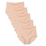 Bolivelan 5 Pack Women's Seamless Hipster Panties Invisible High Waist No Show Ladies Bikini Underwear, Nude, 7