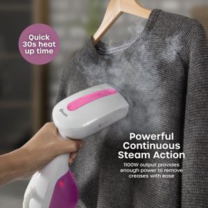 Swan Handheld Garment Steamer – White and Pink