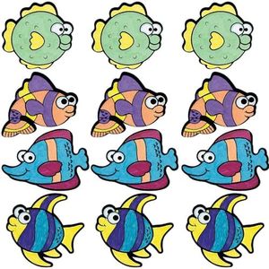 Fun Express Color Your Own Fuzzy Fish Magnets - Fun DIY Craft for Kids, Perfect for Vacation Bible School Supplies - Family Activities, and Creative Home Décor - Great for Displaying Artwork Projects