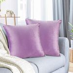 Nestl Throw Euro Pillow Covers, Cozy Velvet Decorative Pillow Covers 26 x 26 Inches, Soft Solid Couch Pillow Case for Sofa, Bed and Car, Set of 2 - Lavender