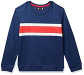 Amazon Brand - Symbol Boys Cotton & Polyester Crew Neck Lightweight Regular Fit Sweatshirt (AW21SMBYSWTPO1-510_Navy 2_15-16 Years_Navy 2_15 Years-16 Years)