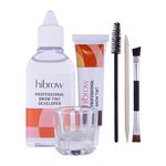 Hi Brow Professional Tinting Kit - Eyebrow Dye Full Size Set - 15ml Tint, 50ml Tint Developer, Glass Mixing Dish, Dual End Brush, Mascara Wand, Orange Wood Stick (Light Brown)