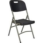 Folding Chair, Polyethylene, Black, 350 lbs. Weight Capacity