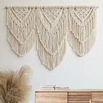 Fashionstorm Large Macrame Wall Hanging Tapestry Boho Macrame Tapestry Woven Home Decor Wall Pediment