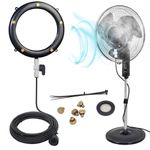 Fan Misting Kit,Fit for Any Outdoor Fan.Fan Misters for Cooling Outdoor, Integrated Mister Ring for Outside with Water Valve, Misters for Outdoor Fan. Durable, Seamless Fan Mister not Easy to Leak.