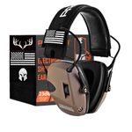 PROHEAR Electronic Ear Protection for Shooting with 4X Sound Amplification, Gun Range Hearing Protection Muffs, NRR 23dB Noise Reduction Headphones for Hunting, Brown