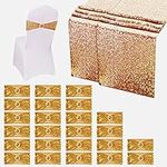 Aulufft 24 Pcs Gold Sequin Chair Sa