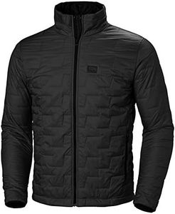 Helly-Hansen Lifaloft Insulator Ski Jacket for Men - Lightweight but Warm, Water-Resistant and Windproof with Inner Placket & Handwarmer Pockets, 991 Black Matte - Medium