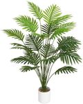 Tuocal 28" Artificial Plant Areca Palm Tree Fake Palm Tree in Pot Tall Faux Plant for Outdoor Indoor Home Garden Office Decoration