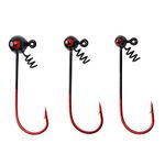 Shaky Jig Head Hooks Saltwater, 20pcs Jigging Fishing Hooks with Spring Lock Sharp Worm Hooks Shaky Football Bulk Jig Hooks for Saltwater, 1/4oz 1/8oz 1/16oz