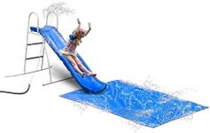 6' Water Wave Slide, Free Standing with Built in Adjustable Water Sprinkler and Bonus Ground Water Slide Tarp by XDP Recreation