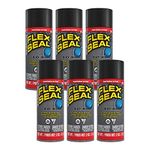 Flex Seal Mini- Stop Leaks Fast! Rubberized Waterproof Coating Spray, Ideal for Roofs, Holes, Cracks, DIY Projects, Automotive Fixes, Indoor & Outdoor Repairs, and More, Black, 2 oz. (57 g) - 6 Pack