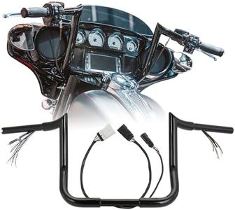 Pre-wired 1 1/4" Fat Ape Hangers Street Glide 12" Rise Handlebars for Harley 2008-2013 Street Glide/Electra Glide/Ultra Limited Bagger Meathook Bar with CAN-Bus/TBW, Black