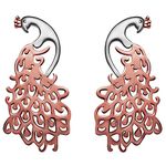 GIVA 925 Silver Rose Gold Anushka Sharma Plated Peacock Earrings |Studs to Gift Women and Girls | With Certificate of Authenticity and 925 Stamp | 6 Month Warranty*