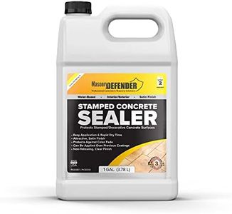 MasonryDefender Stamped Concrete Sealer, 1 Gal - Clear, Water-Based, Satin Finish Sealer for Decorative Concrete Surfaces