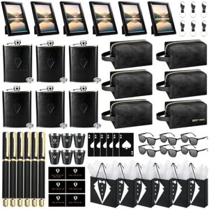 Rigibright 66 Pcs Groomsmen Gifts Set of 6 for Wedding Party Best Man Gift
