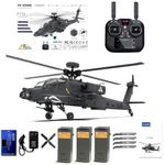 ROUASD YU Xiang F11-S AH64 RC Helicopter for AH64 Apache, 1/32 Scale 2.4G 6CH 6-Axis Gyro 6G/3D GPS Stabilization Remote Control Military Aircraft Toys for Adults - RTF GPS Smart Version