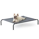 Love's Cabin Outdoor Elevated Dog Bed - 43in Cooling Pet Dog Beds for Extra Large Medium Small Dogs - Portable Fabric Dog Cot for Camping or Beach, Durable Summer Frame With Breathable Mesh (Grey)