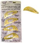 Tacticlip - 4 Pack - A/U Camouflage Tactical Hair Clips, Multitool Snap Barrettes - Multi-Functional Keychain Metal Multi Tool - Box Cutter, Serrated Edge, Raptor Claw - Arid / Urban Camo Pattern