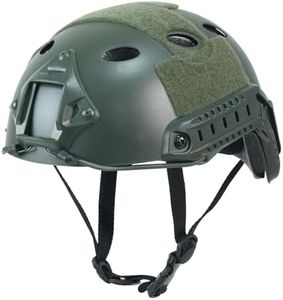 Airsoft Helmet, PJ Type Tactical Paintball Fast Military Helmet with Front NVG Mount and Side Rail Breathable Vent Holes for Cosplay Outdoor Activities