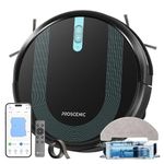 Proscenic 850T Robot Vacuum Cleaner With Mop,3000Pa Robotic Vacuum with Auto Carpet Boost,7.3cm Thin,No-Go Zone Boundary Strip,Siri/APP/Alexa/WiFi,Self-Charging For Pet Hair Hard Floor and Carpet