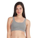 LAVOS Bamboo Cotton Everyday Sports Bra for Women Non Padded Full Coverage, Non Wired Soft Breathable Broad Strap Training Bras for Womens, Yoga, Workout, Gym Bra for Girls/Women Grey