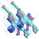 Electric Water Gun for Kids, 2 PCS Super Water Soaker Automatic Pistol with 650ML High Capacity - 2 Modes 25 ft - 27" Big Size Powerful Long Shooting Range, Water Fighting Toy for Boys Girls Adults