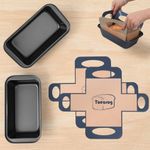 2lb Loaf Tin with Liners: 2 Pack Nonstick Loaf Bread Tin with 2 Reusable Liners Set - Banana Bread Pan for Baking Tray - Making Meatloaf Sourdough - for Oven & Kitchen - Bakers & Baking lovers