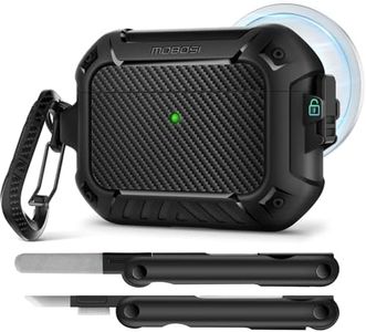 MOBOSI for AirPods Pro 3 Case, Compatible with AirPods Pro 3rd Generation Case Cover [Compatible with MagSafe] with Lock&Keychain&Cleaner Kit, Full Body Shockproof Protective Hard Shell (2025), Black