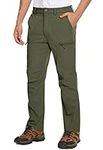 MAGCOMSEN Mens Hiking Pants Lightweight Work Pants for Men Relaxed Fit Mens Outdoor Pants Mens Cycling Pants Ripstop Waterproof Pants Mens Quick Dry Pants Army Green