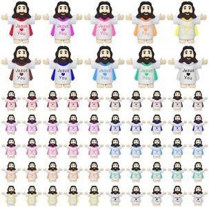 ALKB 60 Pcs Little Jesus Figures - Mini Jesus Love You Figurines Toys in Bulk, Hide and Seek Religious Party Favors for Sunday School Baptism Gifts
