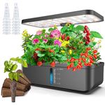 Devenirriche 12 Pods Hydroponics Growing System, Automatic Timer Herb Garden with 139Pcs LED Grow Lights, 4L Water Tank, Height Adjustable Indoor Garden Plants Germination Kit for Home Kitchen