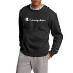 Champion Men's Fleece Crew Sweater, Black, M