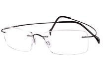 Agstum Pure Titanium Rimless Frame Optical Hingeless Eyeglasses for Men and Women (Black, 55)