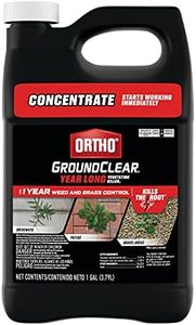 Ortho GroundClear Year Long Vegetation Killer1 - Concentrate, Visible Results in 3 Hours, Kills Weeds and Grasses to the Root When Used as Directed, Up to 1 Year of Weed and Grass Control, 1 gal.