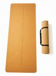 Cork Yoga & Pilates Mat – Eco-Friendly Non-Slip Cork with TPE Backing – 183x61.5cm – Includes Free Carry Strap – Lightweight & Durable – Recycled Packaging (Moon)
