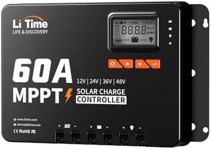LiTime 60A MPPT 12V/24V/36V/48V/Auto DC Input Solar Charge Controller, Built- in Bluetooth Module, with Parameter Adjustable LCD Display LED Indicators