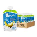 Gerber Pear Banana Yogurt Purée, Made with Real Fruit and Yogurt, for Babies & Toddlers, No Added Sugar or Salt, Non-GMO, Resealable Pouch with Spout, 92mL