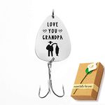 Gift for Grandpa from Grandkids, Fishing Hook Gift for Dad Grandpa Fishing Lure Hook with Sweet Words I Love You Grandpa G1001