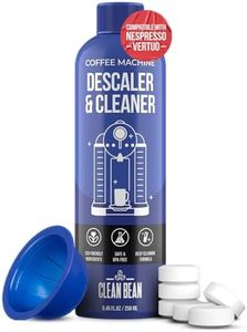 CLEANBEAN Descaling Kit Compatible with Nespresso Vertuo - 3-in-1 Coffee Machine Descaler, Easy-to-Use, Odorless Descaling Solution - With Reusable Pod & 6 Cleaning Tablets (6 Month Supply)