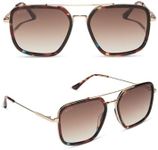 DIFF Jordan Oversized Navigator Sunglasses UV400, Confetti Tortoise | 100% UV400 Protection, Brown Lenses, Hand Cut Acetate Frame, 57mm Lens Width, Scratch-Resistant Lenses, Everyday Wear