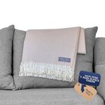 Maloca Alpaca Lightweight Throw Blanket-100% Baby Alpaca Wool Herringbone Weave - Ethically Sourced | Hypoallergenic | Softer & Warmer Then Wool | Very Limited Production (Off White/Cream)