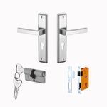 Dorset Kaira Mortise lockset with Both Side Keys | 8 inch Mortise Handle Lockset for Main Door and Bedroom, 60 mm Cylinder, Satin Chrome Finish [HLKAISC]