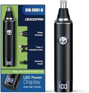 Ginity Ear & Nose Hair Trimmer with LED Display for Men Women,Painless USB Rechargeable Eyebrow & Facial & Nose Hair Trimmer Clipper,IPX7 Waterproof Dual Edge Blades
