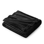 Bedsure Fleece Throw Blanket for Couch - Black Blankets Lightweight Fuzzy Cozy Soft Plush Warm Blankets and Throws for Sofa, 50x60 inches