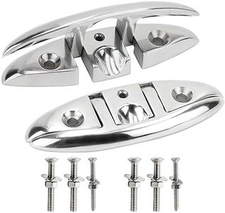 Laorde Boat Cleat 316 Stainless Steel Folding Cleats 5 Inch Marine Grade Rope Cleat Flip Up Dock Cleat for Boat Kayak and Decoration with Fastener 2 Pack