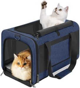 GAPZER Dog Carrier Soft/Cat Crates Large Cat 20 to 25 pounds/Softsided Pet Car Travel Carry Bag 15 Pound Puppy/Top Open Transport Kennel Navy